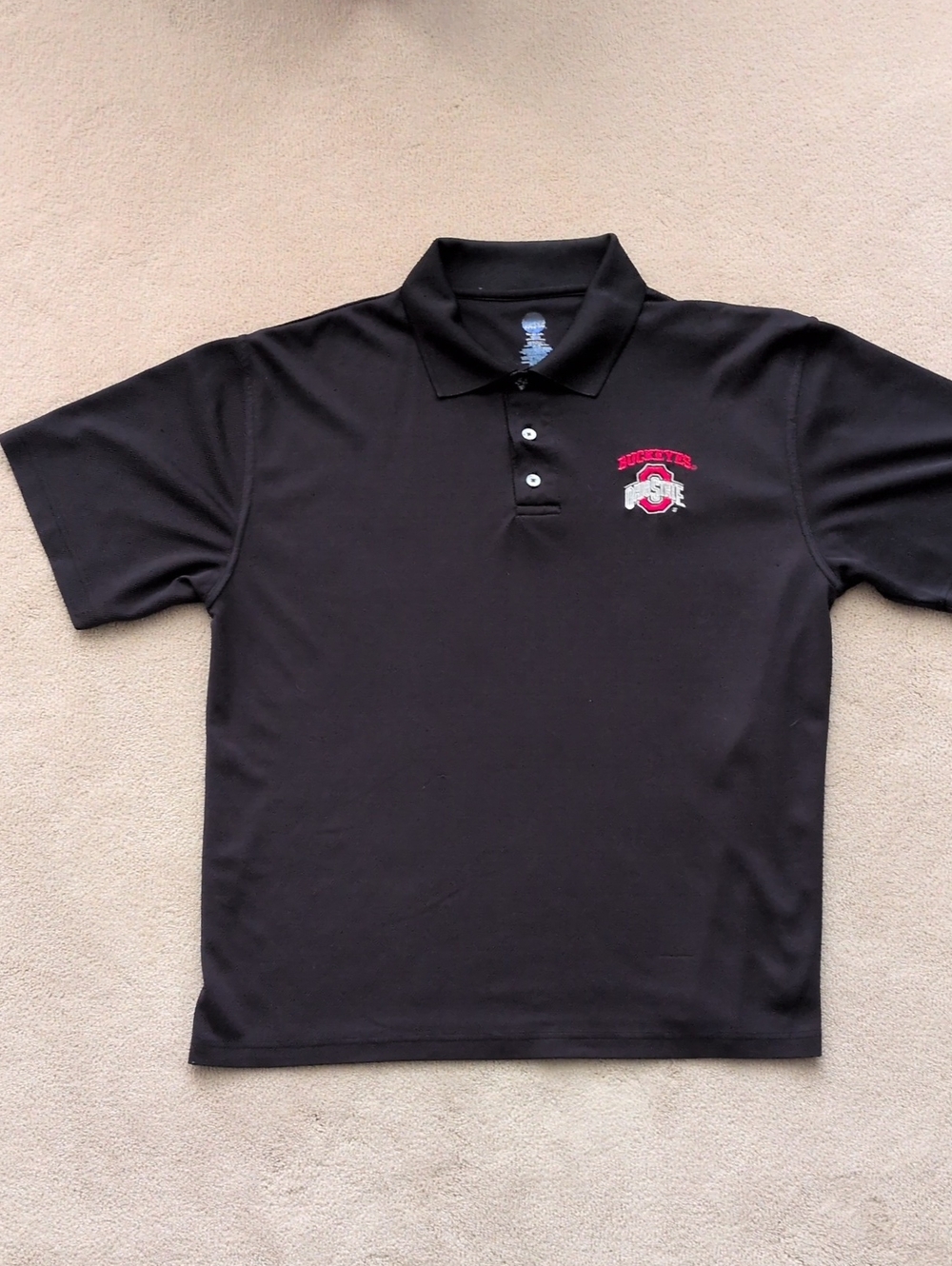 Men's Black Polo With Ohio State Buckeyes Embroidered Logo